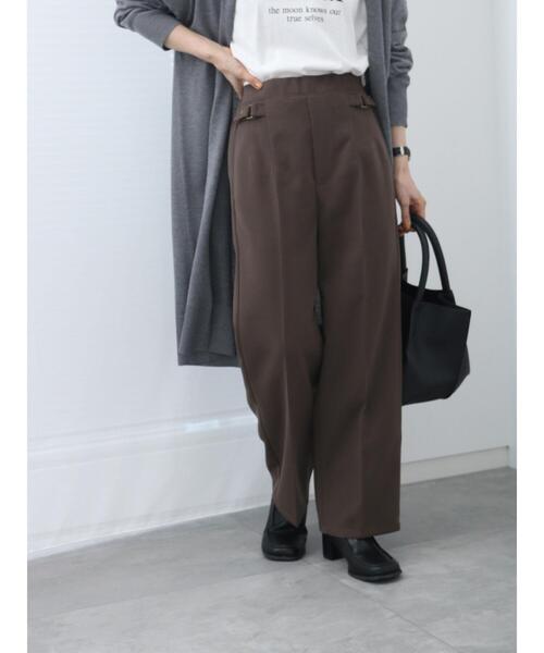 Samansa Mos2 blue（サマンサモスモスブルー）の「サイドベルトハイウエストパンツ（その他パンツ・レディース・ブラウン/グリーン/チャコールグレー・F）」の20枚目の写真