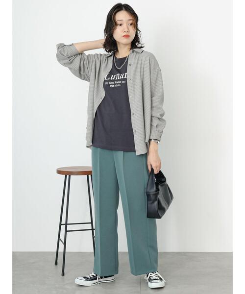 Samansa Mos2 blue（サマンサモスモスブルー）の「サイドベルトハイウエストパンツ（その他パンツ・レディース・ブラウン/グリーン/チャコールグレー・F）」の22枚目の写真