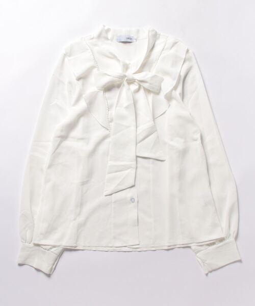 urge:(アージコロン )の「【URGE:】パール ビジュー付き リボンブラウス(シャツ/ブラウス・レディース・ホワイト・MEDIUM/LARGE)」の11枚目の写真