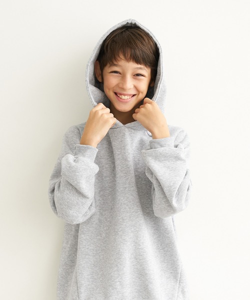 coca(coca)(コカ)の「キッズ 親子お揃いふわりーコクーンラグランパーカー(パーカー・キッズ・ダークブラウン/グレー/ブラック・110/120/130/140)」の5枚目の写真