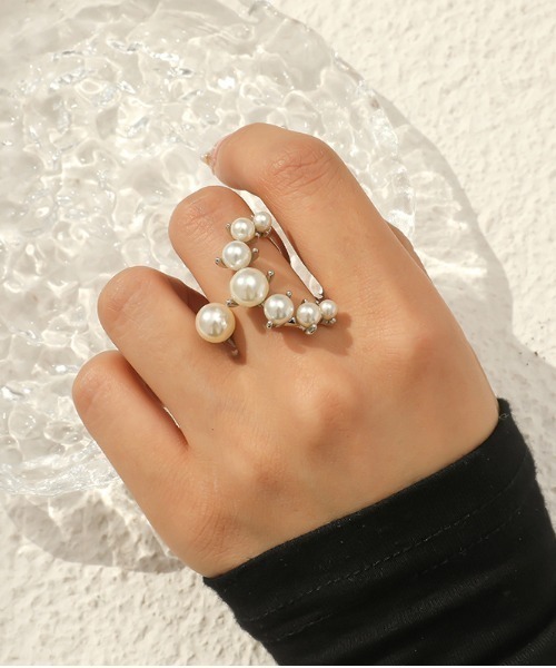 crafty(クラフティー)の「パールデコレーションリング(リング・レディース・シルバー・FREE)」の3枚目の写真