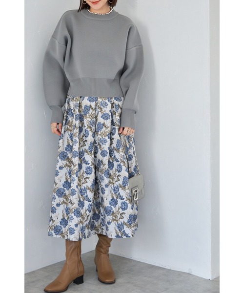 &. NOSTALGIA（アンドドットノスタルジア）の「【ZOZO限定】パールネックダイバーニットプルオーバー（ニット/セーター・レディース・ネイビー/アイボリー/グレー/ブラック・FREE）」の11枚目の写真