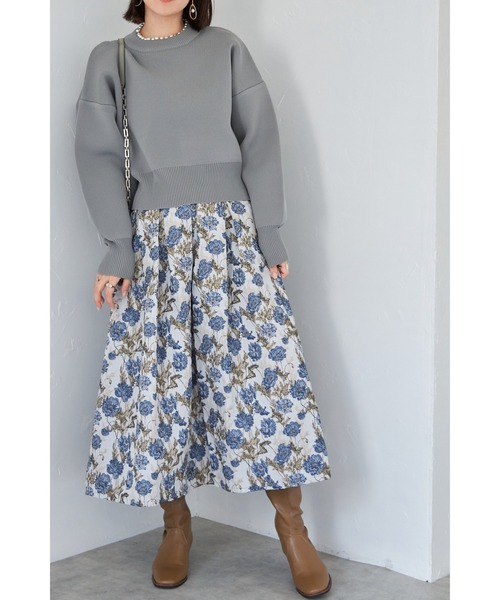 &. NOSTALGIA（アンドドットノスタルジア）の「【ZOZO限定】パールネックダイバーニットプルオーバー（ニット/セーター・レディース・ネイビー/アイボリー/グレー/ブラック・FREE）」の13枚目の写真