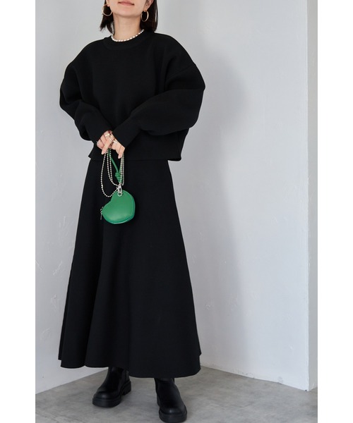 &. NOSTALGIA（アンドドットノスタルジア）の「【ZOZO限定】パールネックダイバーニットプルオーバー（ニット/セーター・レディース・ネイビー/アイボリー/グレー/ブラック・FREE）」の15枚目の写真