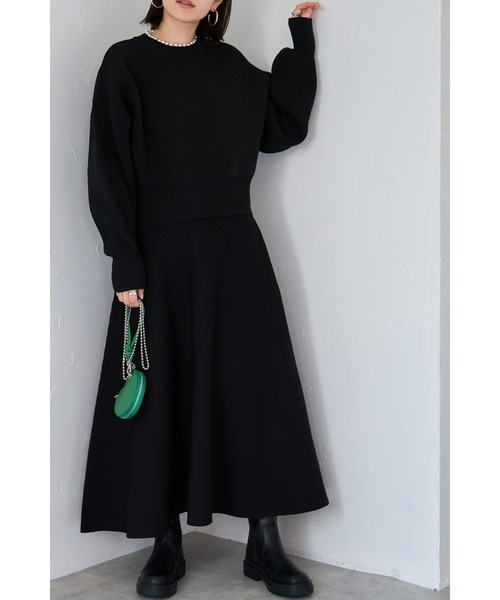 &. NOSTALGIA（アンドドットノスタルジア）の「【ZOZO限定】パールネックダイバーニットプルオーバー（ニット/セーター・レディース・ネイビー/アイボリー/グレー/ブラック・FREE）」の16枚目の写真