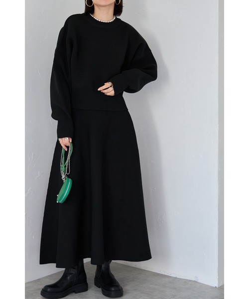 &. NOSTALGIA（アンドドットノスタルジア）の「【ZOZO限定】パールネックダイバーニットプルオーバー（ニット/セーター・レディース・ネイビー/アイボリー/グレー/ブラック・FREE）」の17枚目の写真