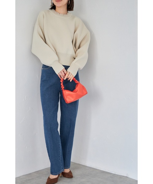 &. NOSTALGIA（アンドドットノスタルジア）の「【ZOZO限定】パールネックダイバーニットプルオーバー（ニット/セーター・レディース・ネイビー/アイボリー/グレー/ブラック・FREE）」の10枚目の写真