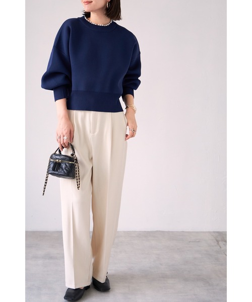 &. NOSTALGIA（アンドドットノスタルジア）の「【ZOZO限定】パールネックダイバーニットプルオーバー（ニット/セーター・レディース・ネイビー/アイボリー/グレー/ブラック・FREE）」の6枚目の写真