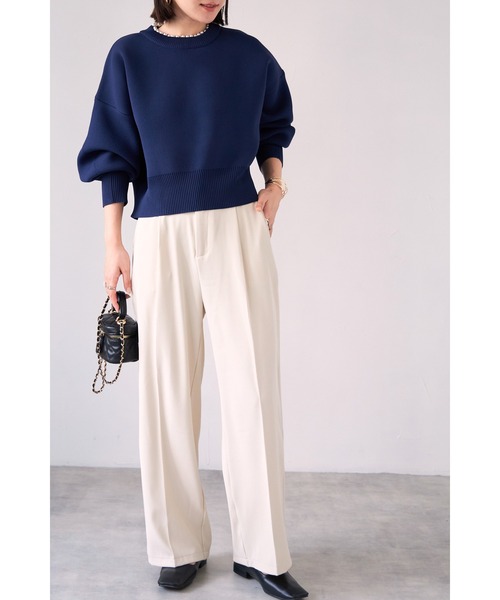 &. NOSTALGIA（アンドドットノスタルジア）の「【ZOZO限定】パールネックダイバーニットプルオーバー（ニット/セーター・レディース・ネイビー/アイボリー/グレー/ブラック・FREE）」の7枚目の写真