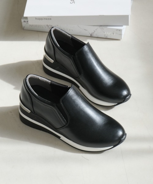 AmiAmi(アミアミ)の「厚底ウェッジソールスリッポン/サイドゴアショートブーツ(スリッポン・レディース・ブラック/ブラック系その他・S/M/LL/L)」の7枚目の写真