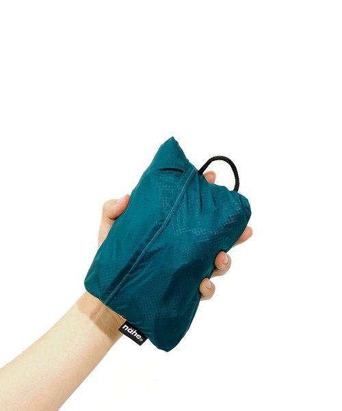 Nahe(ネーエ)の「nahe ネーエ パッカブルバッグ ショルダー エコバッグ 折りたたみ 軽量 防水(エコバッグ/サブバッグ・メンズ・ターコイズブルー/ブラック・FREE)」の10枚目の写真
