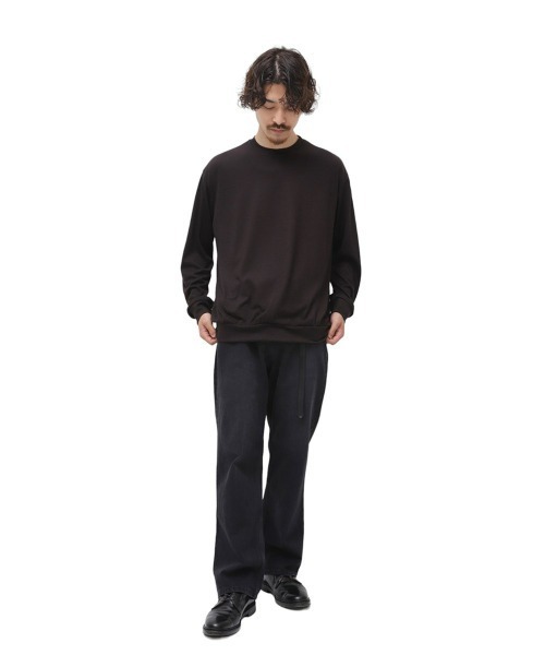 marka（マーカ）の「marka / マーカ：CREW NECK - 2/72 wool single jersey washable -：M23D-11CS02C[COR]（Tシャツ/カットソー・メンズ・ダークブラウン/ブラック・2M）」の11枚目の写真