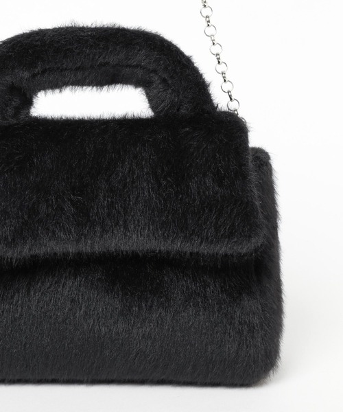 Heather（ヘザー）の「ファーショルダーBAG  987761（ショルダーバッグ・レディース・ブラック/ホワイト・ONE SIZE）」の13枚目の写真