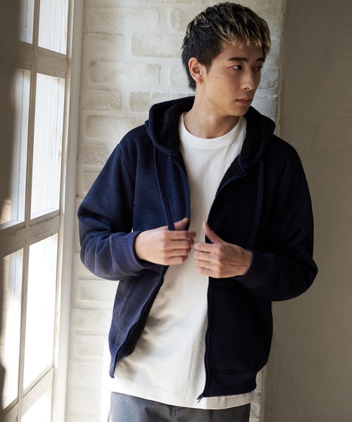 schott 裏地ボアブルゾン ネイビー L 厚手 カジュアル パーカー schott 裏地ボアブルゾン ネイビー L 厚手 カジュアル パーカー