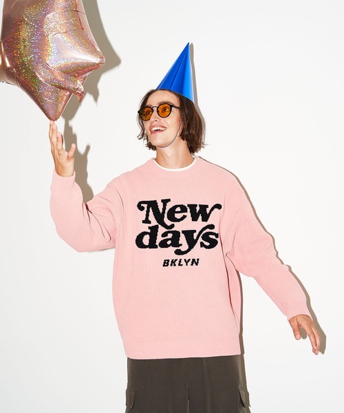 BAYFLOW（ベイフロー）の「HAPPYニットプルオーバー（ニット/セーター・メンズ・ライトブルー/ブラック/ネイビー/ベージュ/ピンク/オレンジ/グリーン/オフホワイト/ネイビー系/ベージュ系/ホワイト系・MEDIUM/LARGE）」の10枚目の写真