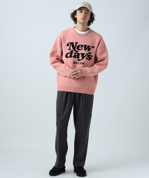 BAYFLOW（ベイフロー）の「HAPPYニットプルオーバー（ニット/セーター・メンズ・ライトブルー/ブラック/ネイビー/ベージュ/ピンク/オレンジ/グリーン/オフホワイト/ネイビー系/ベージュ系/ホワイト系・MEDIUM/LARGE）」の12枚目の写真