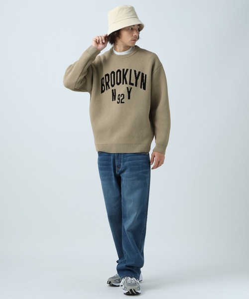 BAYFLOW（ベイフロー）の「HAPPYニットプルオーバー（ニット/セーター・メンズ・ライトブルー/ブラック/ネイビー/ベージュ/ピンク/オレンジ/グリーン/オフホワイト/ネイビー系/ベージュ系/ホワイト系・MEDIUM/LARGE）」の19枚目の写真