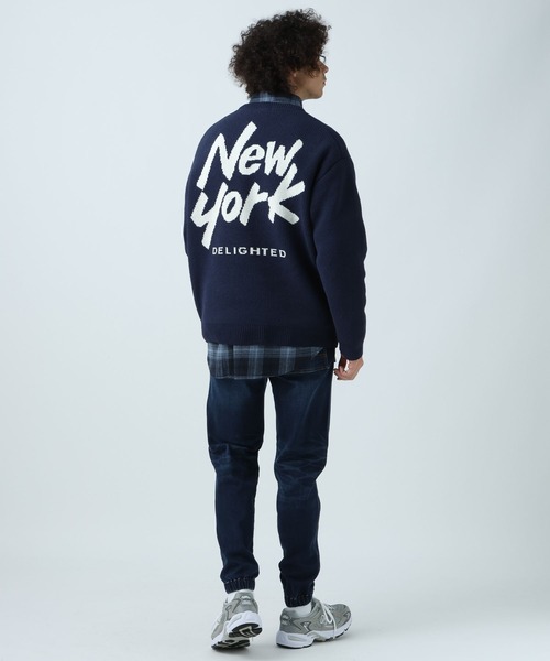 BAYFLOW（ベイフロー）の「HAPPYニットプルオーバー（ニット/セーター・メンズ・ライトブルー/ブラック/ネイビー/ベージュ/ピンク/オレンジ/グリーン/オフホワイト/ネイビー系/ベージュ系/ホワイト系・MEDIUM/LARGE）」の17枚目の写真