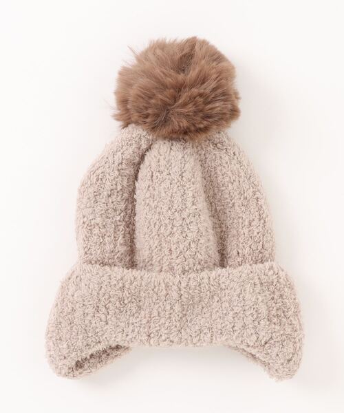 Bambin（ボンバン）の「【 Bambin / ボンバン 】 耳当て付き ポンポン ニット帽（ニットキャップ/ビーニー・キッズ・ピンク/アイボリー/ブルー/ベージュ/ブラウン/イエロー/ブラック/ホワイト系その他/ブラック系その他/ピンク系その他/ブラウン系その他/ベージュ系その他/オレンジ/レッド/ホワイト系その他2/イエロー系その他・FREE）」の21枚目の写真