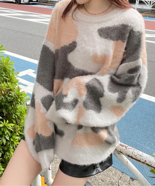 one way（ワンウェイ）の「マーブルシャギーニット（ニット/セーター・レディース・ピンク/ダークブルー/イエロー・FREE）」の21枚目の写真