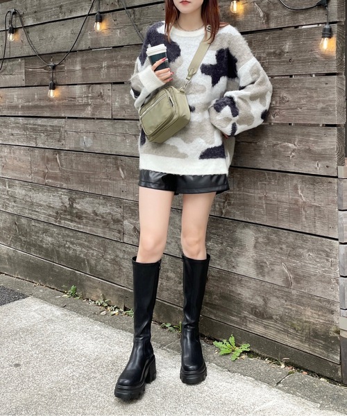 one way（ワンウェイ）の「マーブルシャギーニット（ニット/セーター・レディース・ピンク/ダークブルー/イエロー・FREE）」の5枚目の写真