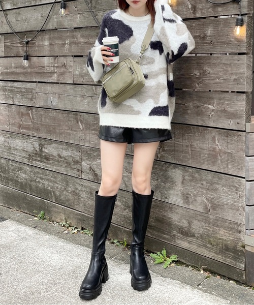 one way（ワンウェイ）の「マーブルシャギーニット（ニット/セーター・レディース・ピンク/ダークブルー/イエロー・FREE）」の6枚目の写真