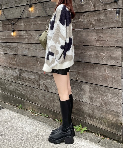 one way（ワンウェイ）の「マーブルシャギーニット（ニット/セーター・レディース・ピンク/ダークブルー/イエロー・FREE）」の8枚目の写真