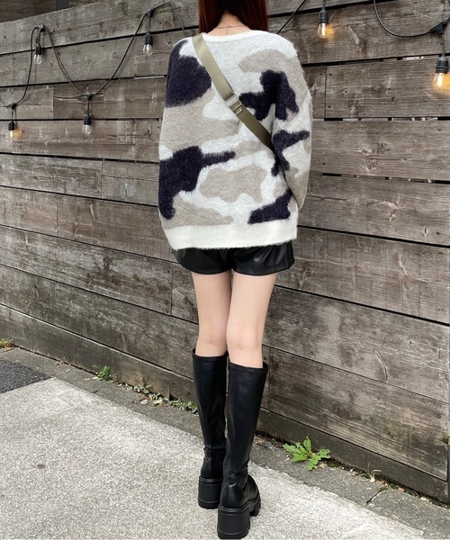 one way（ワンウェイ）の「マーブルシャギーニット（ニット/セーター・レディース・ピンク/ダークブルー/イエロー・FREE）」の9枚目の写真