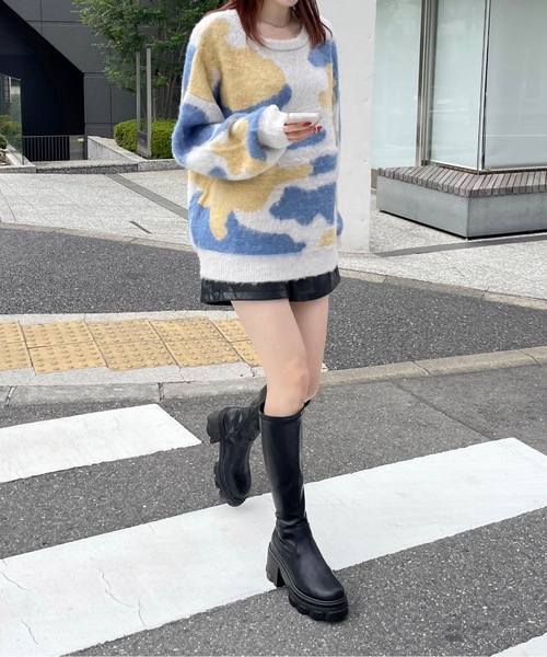 one way（ワンウェイ）の「マーブルシャギーニット（ニット/セーター・レディース・ピンク/ダークブルー/イエロー・FREE）」の16枚目の写真