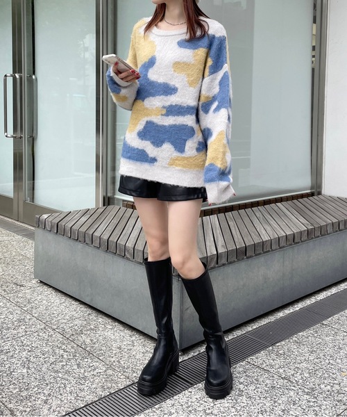 one way（ワンウェイ）の「マーブルシャギーニット（ニット/セーター・レディース・ピンク/ダークブルー/イエロー・FREE）」の17枚目の写真