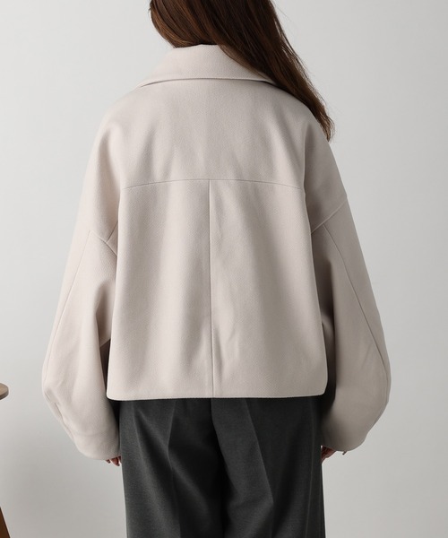 acro(アクロ)の「フェイクウールコクーンショートコート/AC3835(その他アウター・レディース・ブラック/アイボリー/ホワイト・フリ-)」の6枚目の写真