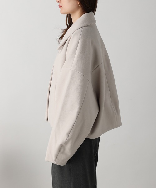 acro(アクロ)の「フェイクウールコクーンショートコート/AC3835(その他アウター・レディース・ブラック/アイボリー/ホワイト・フリ-)」の7枚目の写真