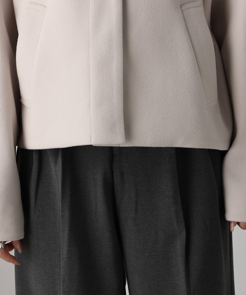 acro(アクロ)の「フェイクウールコクーンショートコート/AC3835(その他アウター・レディース・ブラック/アイボリー/ホワイト・フリ-)」の11枚目の写真