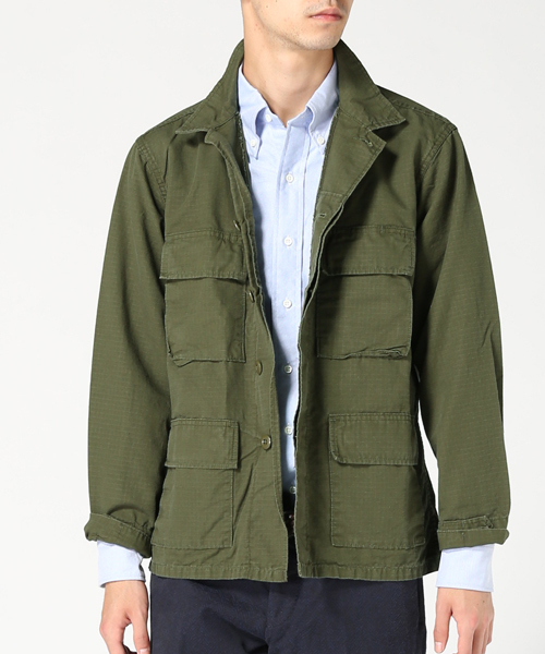 Journal Standard TRISECT(トライセクト)の「TRISECT MADE IN AMERICA: ファティーグジャケット ##(ミリタリージャケット・メンズ・カーキ/グリーン・SMALL/LARGE/MEDIUM)」の2枚目の写真
