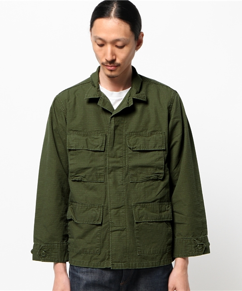 Journal Standard TRISECT(トライセクト)の「TRISECT MADE IN AMERICA: ファティーグジャケット ##(ミリタリージャケット・メンズ・カーキ/グリーン・SMALL/LARGE/MEDIUM)」の3枚目の写真