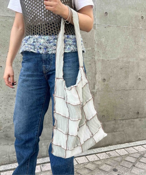 CONTROL FREAK / CTFK（コントロールフリーク）の「CONTROL FREAK(コントロールフリーク)シアーパッチメロウトート（トートバッグ・レディース・ブラウン/オレンジ/ミント・FREE）」の5枚目の写真