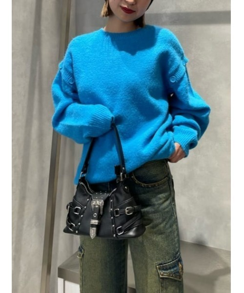 LAGUA GEM（ラグアジェム）の「STUDS BELT バッグ（ハンドバッグ・レディース・ブラック/ダークブルー・FREE）」の21枚目の写真