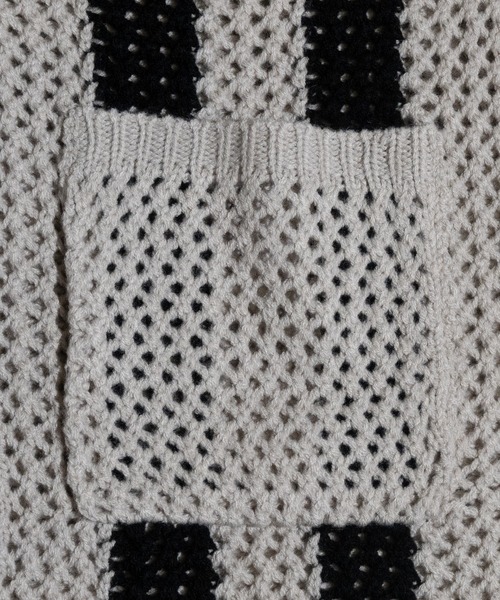 JOHN'S CLOSET(ジョンズクローゼット)の「【a】 オーバーサイズ メッシュニット カーディガン(カーディガン/ボレロ・メンズ・アイボリー/ブラック/ブルー・LARGE/MEDIUM/X-LARGE)」の7枚目の写真