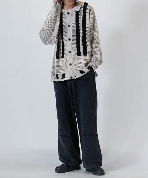 JOHN'S CLOSET(ジョンズクローゼット)の「【a】 オーバーサイズ メッシュニット カーディガン(カーディガン/ボレロ・メンズ・アイボリー/ブラック/ブルー・LARGE/MEDIUM/X-LARGE)」の11枚目の写真