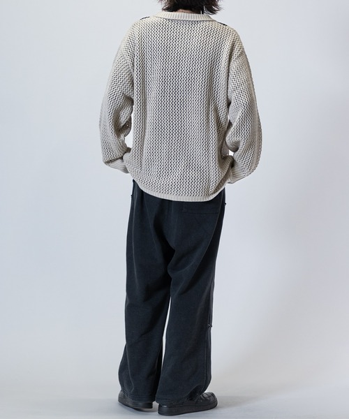 JOHN'S CLOSET(ジョンズクローゼット)の「【a】 オーバーサイズ メッシュニット カーディガン(カーディガン/ボレロ・メンズ・アイボリー/ブラック/ブルー・LARGE/MEDIUM/X-LARGE)」の13枚目の写真