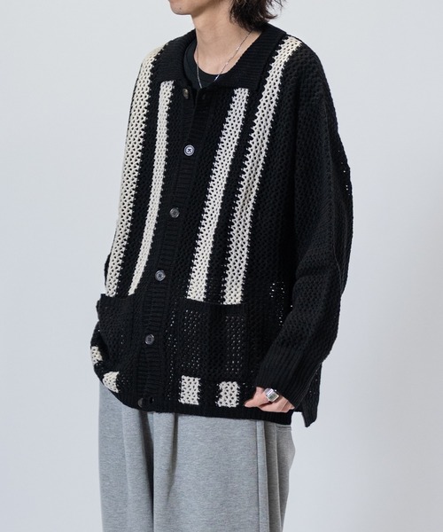JOHN'S CLOSET(ジョンズクローゼット)の「【a】 オーバーサイズ メッシュニット カーディガン(カーディガン/ボレロ・メンズ・アイボリー/ブラック/ブルー・LARGE/MEDIUM/X-LARGE)」の16枚目の写真