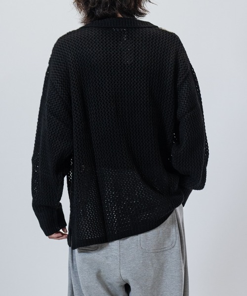 JOHN'S CLOSET(ジョンズクローゼット)の「【a】 オーバーサイズ メッシュニット カーディガン(カーディガン/ボレロ・メンズ・アイボリー/ブラック/ブルー・LARGE/MEDIUM/X-LARGE)」の17枚目の写真