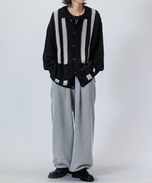 JOHN'S CLOSET(ジョンズクローゼット)の「【a】 オーバーサイズ メッシュニット カーディガン(カーディガン/ボレロ・メンズ・アイボリー/ブラック/ブルー・LARGE/MEDIUM/X-LARGE)」の18枚目の写真