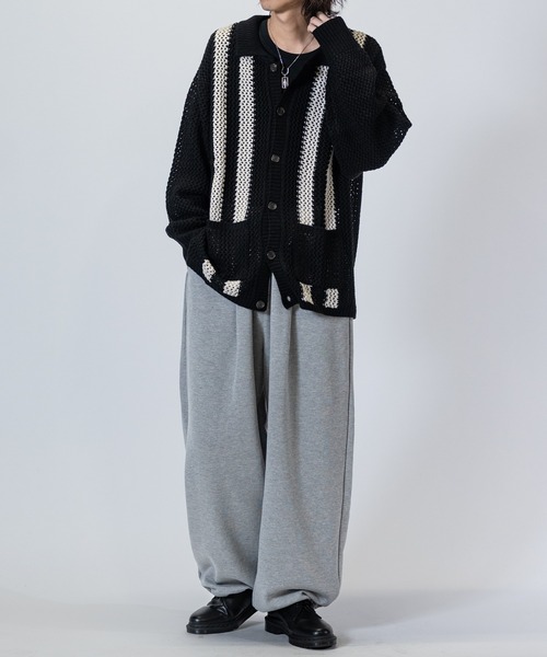 JOHN'S CLOSET(ジョンズクローゼット)の「【a】 オーバーサイズ メッシュニット カーディガン(カーディガン/ボレロ・メンズ・アイボリー/ブラック/ブルー・LARGE/MEDIUM/X-LARGE)」の19枚目の写真