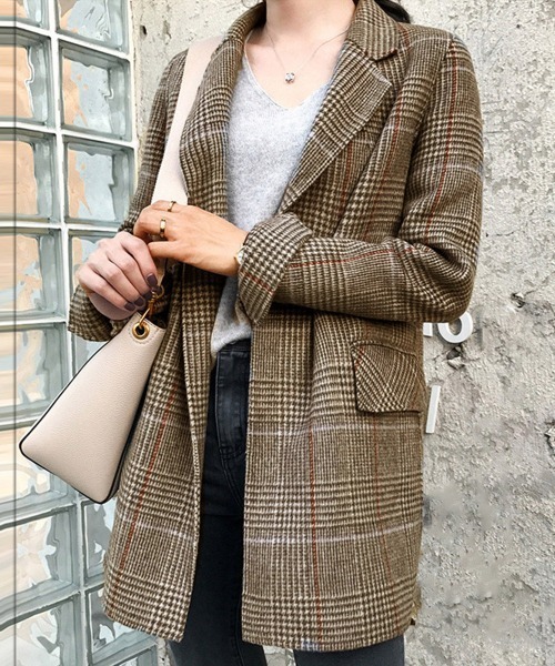 Miniministore(ミニミニストア)の「グレンチェックジャケット レディース韓国(テーラードジャケット・レディース・その他・L/M/XL)」の4枚目の写真