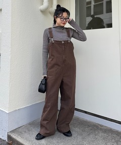 コーデュロイバックリボンオールインワン（つなぎ/オールインワン