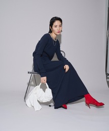 yae（ヤエ）の「2way Uneck rib long dress/2way Uネックリブロングドレス（ワンピース）」