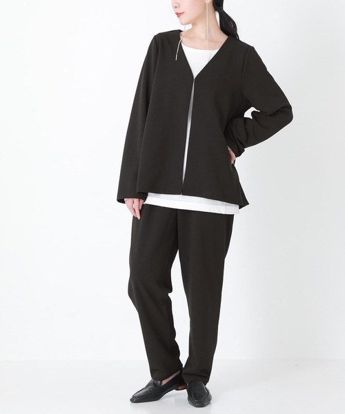 ノーカラージャケット＆パンツセットアップ』（スーツセット）｜n