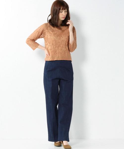 Another Edition(アナザーエディション)の「ハイウエストワイドパンツ/AEBC HI/W WIDE PT◆(その他パンツ・レディース・ベージュ/コバルトブルー/ブラウン/ダークグリーン・SMALL/MEDIUM)」の5枚目の写真