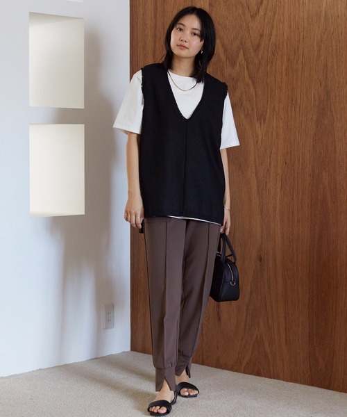 LAVEANGE(ラビアンジェ)の「ピンタックスリットジョガーパンツ(その他パンツ・レディース・ブラック/モカ・4L/3L/LL/L/M)」の18枚目の写真